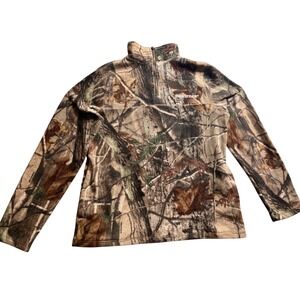 Realtree Camo Fleece Pullover Sweatshirt 1/4 Zip Long Sleeve Women Small hunting